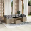 Image de Vidaxl Salon De Jardin Avec Coussins 8 Pcs Beige RÃ©sine TressÃ©e