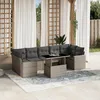 Image de Vidaxl Salon De Jardin 8 Pcs Avec Coussins Gris Clair RÃ©sine TressÃ©e