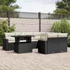 Image de Vidaxl Salon De Jardin 9 Pcs Avec Coussins Noir RÃ©sine TressÃ©e