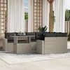 Image de Vidaxl Salon De Jardin 9 Pcs Avec Coussins Gris Clair RÃ©sine TressÃ©e