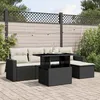 Image de Vidaxl Salon De Jardin 6 Pcs Avec Coussins Noir RÃ©sine TressÃ©e