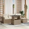 Image de Vidaxl Salon De Jardin Avec Coussins 6 Pcs Beige RÃ©sine TressÃ©e