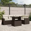 Image de Vidaxl Salon De Jardin Avec Coussins 6 Pcs Marron RÃ©sine TressÃ©e