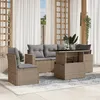 Image de Vidaxl Salon De Jardin Avec Coussins 6 Pcs Beige RÃ©sine TressÃ©e