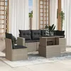 Image de Vidaxl Salon De Jardin 6 Pcs Avec Coussins Gris Clair RÃ©sine TressÃ©e