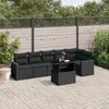 Image de Vidaxl Salon De Jardin 7 Pcs Avec Coussins Noir RÃ©sine TressÃ©e