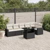 Image de Vidaxl Salon De Jardin 7 Pcs Avec Coussins Noir RÃ©sine TressÃ©e