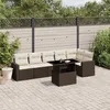 Image de Vidaxl Salon De Jardin Avec Coussins 7 Pcs Marron RÃ©sine TressÃ©e