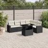 Image de Vidaxl Salon De Jardin 7 Pcs Avec Coussins Noir RÃ©sine TressÃ©e