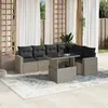 Image de Vidaxl Salon De Jardin Avec Coussins 7 Pcs Gris Clair RÃ©sine TressÃ©e