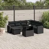 Image de Vidaxl Salon De Jardin 8 Pcs Avec Coussins Noir RÃ©sine TressÃ©e