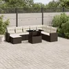 Image de Vidaxl Salon De Jardin Avec Coussins 9 Pcs Marron RÃ©sine TressÃ©e