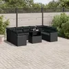 Image de Vidaxl Salon De Jardin 10 Pcs Avec Coussins Noir RÃ©sine TressÃ©e