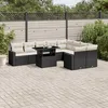 Image de Vidaxl Salon De Jardin 10 Pcs Avec Coussins Noir RÃ©sine TressÃ©e