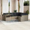 Image de Vidaxl Salon De Jardin Avec Coussins 10 Pcs Gris Clair RÃ©sine TressÃ©e