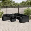 Image de Vidaxl Salon De Jardin 11 Pcs Avec Coussins Noir RÃ©sine TressÃ©e
