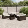Image de Vidaxl Salon De Jardin Et Coussins 11 Pcs Marron RÃ©sine TressÃ©e