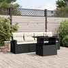 Image de Vidaxl Salon De Jardin 5 Pcs Avec Coussins Noir RÃ©sine TressÃ©e