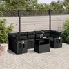 Image de Vidaxl Salon De Jardin 8 Pcs Avec Coussins Noir RÃ©sine TressÃ©e