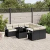 Image de Vidaxl Salon De Jardin 9 Pcs Avec Coussins Noir RÃ©sine TressÃ©e