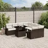 Image de Vidaxl Salon De Jardin Avec Coussins 9 Pcs Marron RÃ©sine TressÃ©e
