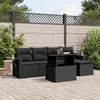 Image de Vidaxl Salon De Jardin 6 Pcs Avec Coussins Noir RÃ©sine TressÃ©e