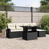 Image de Vidaxl Salon De Jardin 6 Pcs Avec Coussins Noir RÃ©sine TressÃ©e