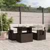 Image de Vidaxl Salon De Jardin Avec Coussins 5 Pcs Marron RÃ©sine TressÃ©e