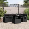 Image de Vidaxl Salon De Jardin 6 Pcs Avec Coussins Noir RÃ©sine TressÃ©e