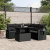 Image de Vidaxl Salon De Jardin 6 Pcs Avec Coussins Noir RÃ©sine TressÃ©e