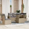 Image de Vidaxl Salon De Jardin Avec Coussins 6 Pcs Beige RÃ©sine TressÃ©e