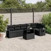 Image de Vidaxl Salon De Jardin 7 Pcs Avec Coussins Noir RÃ©sine TressÃ©e