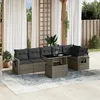 Image de Vidaxl Salon De Jardin Avec Coussins 7 Pcs Gris RÃ©sine TressÃ©e