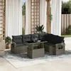 Image de Vidaxl Salon De Jardin Avec Coussins 7 Pcs Gris RÃ©sine TressÃ©e