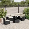 Image de Vidaxl Salon De Jardin 7 Pcs Avec Coussins Noir RÃ©sine TressÃ©e