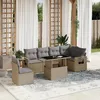 Image de Vidaxl Salon De Jardin Avec Coussins 7 Pcs Beige RÃ©sine TressÃ©e