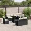Image de Vidaxl Salon De Jardin 9 Pcs Avec Coussins Noir RÃ©sine TressÃ©e
