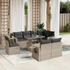 Image de Vidaxl Salon De Jardin 9 Pcs Avec Coussins Gris Clair RÃ©sine TressÃ©e