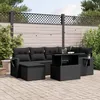 Image de Vidaxl Salon De Jardin 7 Pcs Avec Coussins Noir RÃ©sine TressÃ©e