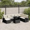 Image de Vidaxl Salon De Jardin 8 Pcs Avec Coussins Noir RÃ©sine TressÃ©e