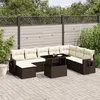 Image de Vidaxl Salon De Jardin Avec Coussins 9 Pcs Marron RÃ©sine TressÃ©e