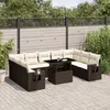 Image de Vidaxl Salon De Jardin 10 Pcs Avec Coussins Marron RÃ©sine TressÃ©e