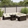Image de Vidaxl Salon De Jardin 10 Pcs Avec Coussins Marron RÃ©sine TressÃ©e