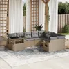 Image de Vidaxl Salon De Jardin Avec Coussins 10 Pcs Beige RÃ©sine TressÃ©e