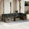 Image de Vidaxl Salon De Jardin 11 Pcs Avec Coussins Gris RÃ©sine TressÃ©e