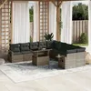 Image de Vidaxl Salon De Jardin 11 Pcs Avec Coussins Gris RÃ©sine TressÃ©e