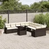 Image de Vidaxl Salon De Jardin Et Coussins 11 Pcs Marron RÃ©sine TressÃ©e