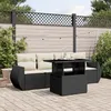 Image de Vidaxl Salon De Jardin 5 Pcs Avec Coussins Noir RÃ©sine TressÃ©e
