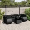 Image de Vidaxl Salon De Jardin 8 Pcs Avec Coussins Noir RÃ©sine TressÃ©e