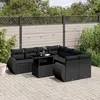Image de Vidaxl Salon De Jardin 9 Pcs Avec Coussins Noir RÃ©sine TressÃ©e